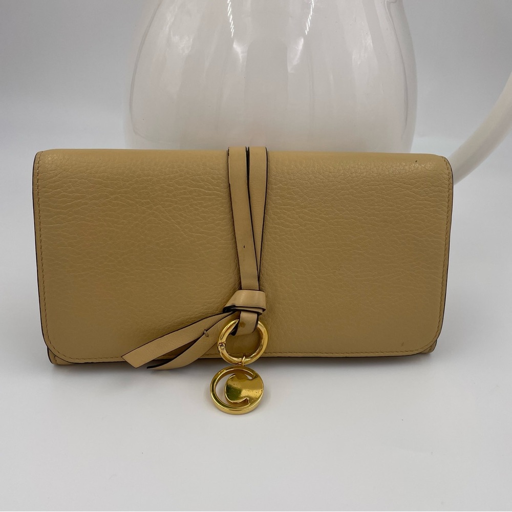 Chloe Long Leather Alphabet Wallet Cream